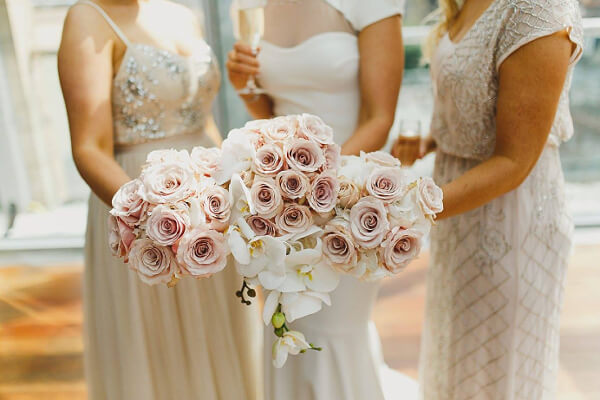 white bridesmaid flowers
