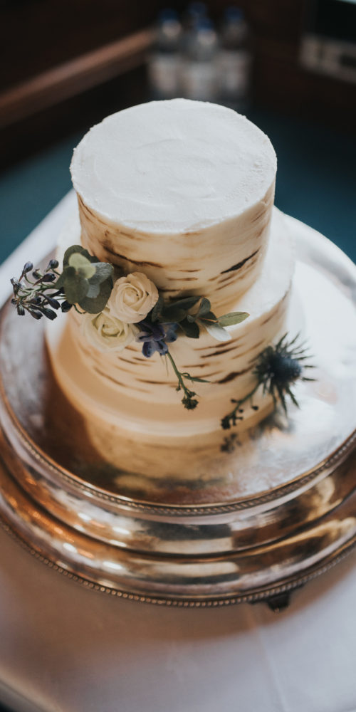 Thistle & Floral Wedding Cake