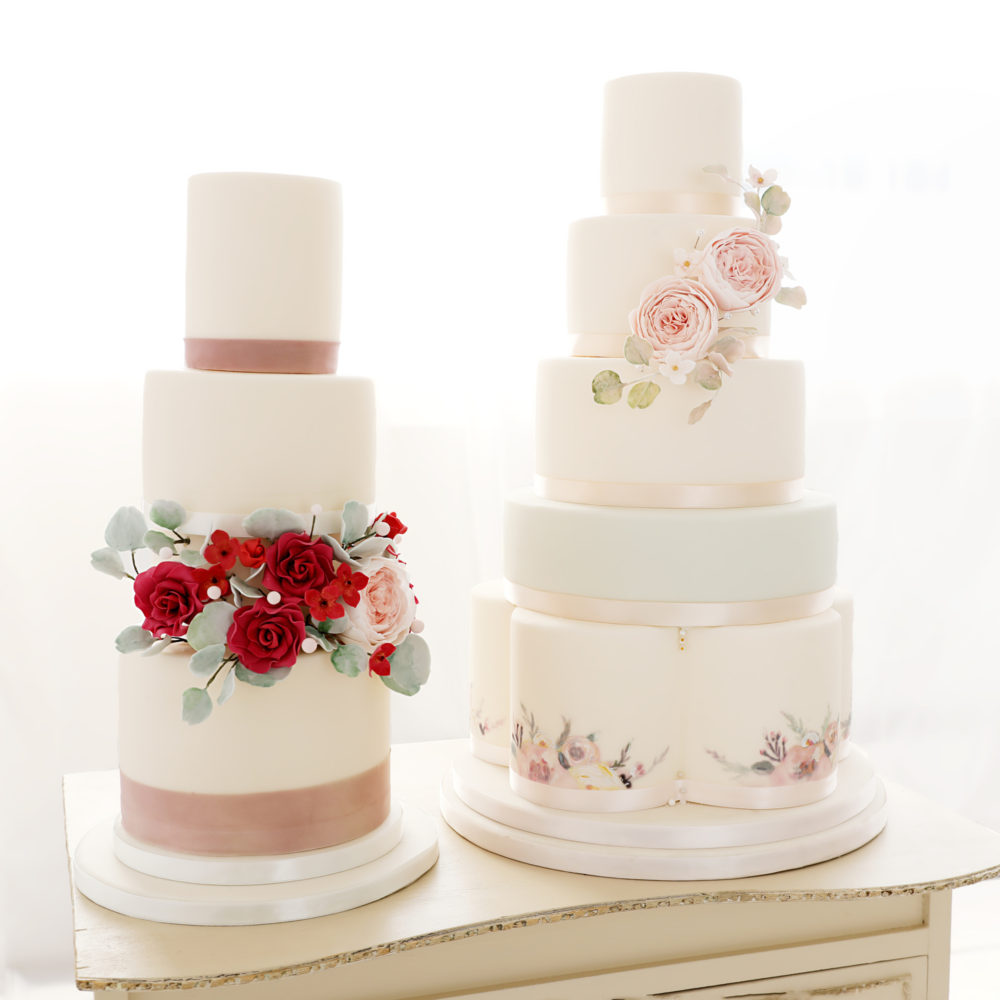 Tiered Floral Wedding Cakes