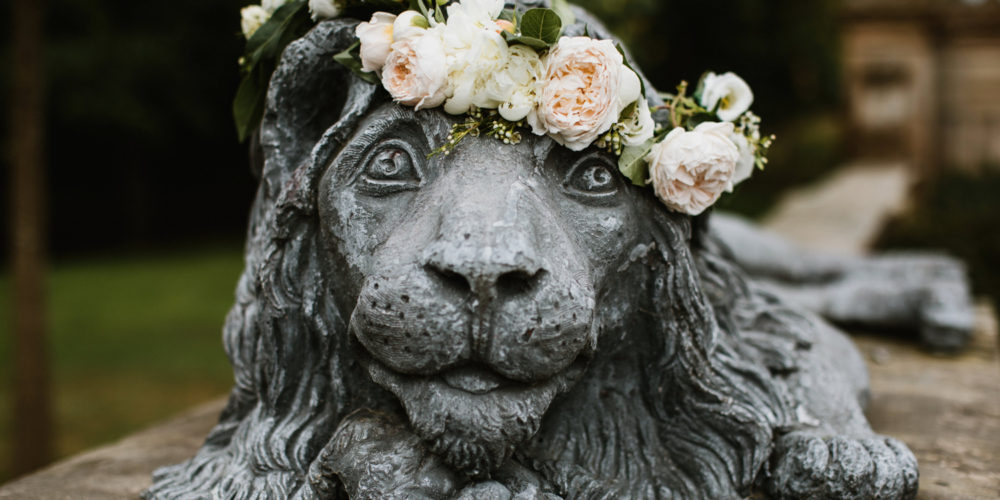 Lion Head Floral Wreath